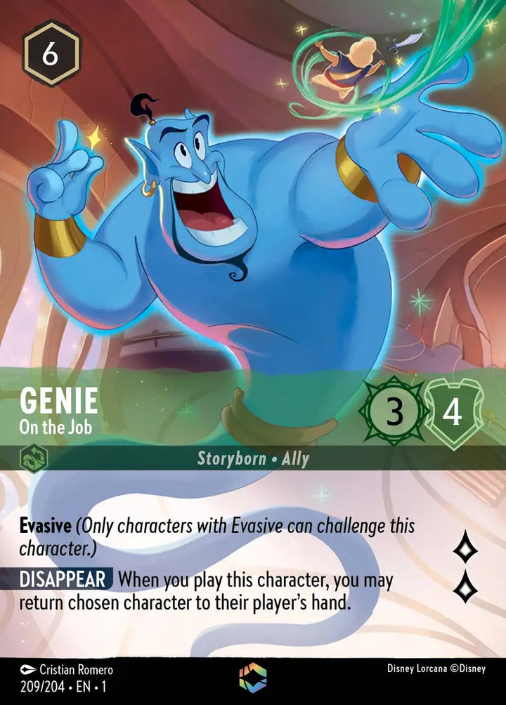 Disney Lorcana TCG Genie - On the Job (Enchanted) — The First Chapter — #209/204 sold by Zean's Hobby Shop