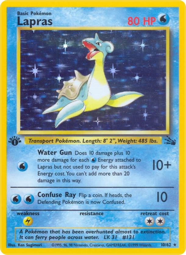 Pokémon TCG Lapras (10) — Fossil — #10/62 — Holo Rare